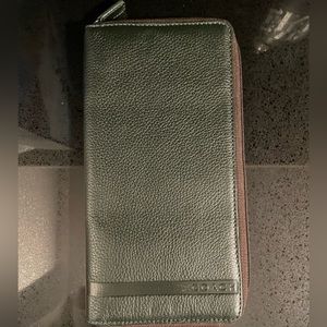 Coach leather green long travel wallet
